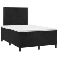 cadre de lit avec matelas Noir 120x200 cm Velours