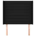 Tête de lit avec oreilles Noir 103x16x118/128 cm Tissu