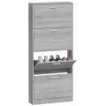 Armoire à chaussures Sonoma gris 59x17x150 cm Bois d'ingénierie