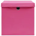 Boîtes de rangement avec couvercles 4 pcs Rose 32x32x32cm Tissu