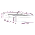 Cadre de lit Blanc Bois massif 100x200 cm