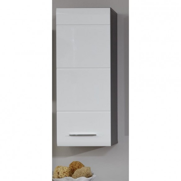 Trendteam Armoire murale de rangement Line blanc et argenté fumé