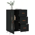 Buffet noir 69,5x34x90 cm bois d'ingénierie
