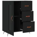 Buffet noir 69,5x34x90 cm bois d'ingénierie