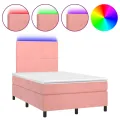 cadre de lit et matelas LED Rose 120x200 cm Velours