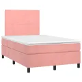 cadre de lit et matelas LED Rose 120x200 cm Velours
