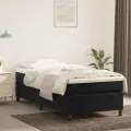 cadre de lit et matelas Noir 80x200 cm Velours