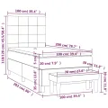 cadre de lit avec matelas Noir 100x200 cm Tissu