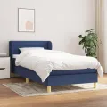 cadre de lit avec matelas Bleu 80x200 cm Tissu