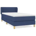 cadre de lit avec matelas Bleu 80x200 cm Tissu