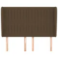 Tête de lit avec oreilles Marron foncé 147x23x118/128 cm Tissu