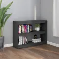 Bibliothèque/Séparateur de pièce Gris 100x30x71,5 cm Pin massif