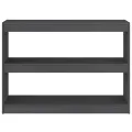 Bibliothèque/Séparateur de pièce Gris 100x30x71,5 cm Pin massif