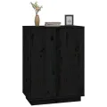 Buffet Noir 60x35x80 cm Bois massif de pin