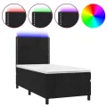cadre de lit avec matelas LED Noir 90x200 cm Velours