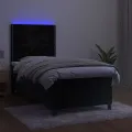 cadre de lit avec matelas LED Noir 90x200 cm Velours