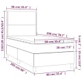 cadre de lit avec matelas LED Noir 90x200 cm Velours