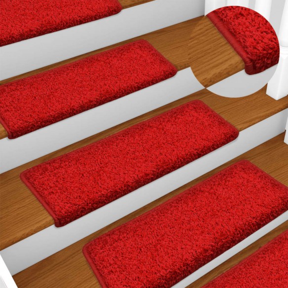 Tapis d'escalier 10 pcs 65x21x4 cm Rouge