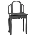 Coiffeuse et tabouret Gris 65x36x128 cm Bois de paulownia MDF