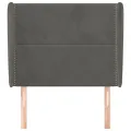 Tête de lit avec oreilles Gris foncé 93x23x118/128 cm Velours