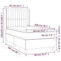 cadre de lit avec matelas Marron foncé 80x200 cm
