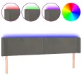 Tête de lit à LED Gris foncé 203x16x78/88 cm Velours