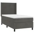 cadre de lit matelas et LED Gris foncé 100x200 cm