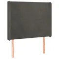 cadre de lit matelas et LED Gris foncé 100x200 cm