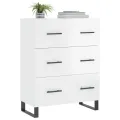 Buffet Blanc brillant 69,5x34x90 cm Bois d'ingénierie