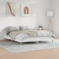 Cadre de lit blanc brillant 200x200 cm bois d'ingénierie