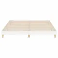 Cadre de lit blanc brillant 200x200 cm bois d'ingénierie