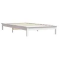Cadre de lit blanc 90x190 cm simple bois massif de pin