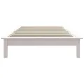 Cadre de lit blanc 90x190 cm simple bois massif de pin