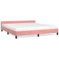 Cadre de lit avec tête de lit Rose 160x200 cm Velours