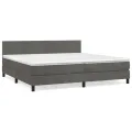 cadre de lit et matelas Gris foncé 200x200cm Velours