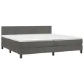 cadre de lit et matelas Gris foncé 200x200cm Velours