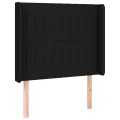 cadre de lit matelas et LED Noir 80x200cm Tissu
