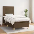 cadre de lit avec matelas Marron foncé 80x200 cm