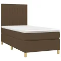 cadre de lit avec matelas Marron foncé 80x200 cm