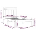 Cadre de lit Blanc Bois massif 100x200 cm