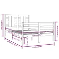 Cadre de lit Blanc Bois de pin massif 120x200 cm
