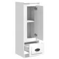 Buffet haut blanc brillant 36x35,5x103,5 cm bois d'ingénierie