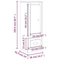 Buffet haut blanc brillant 36x35,5x103,5 cm bois d'ingénierie