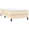 cadre de lit Crème 90x190 cm Tissu