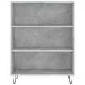 Bibliothèque gris béton 69,5x32,5x90 cm bois d'ingénierie