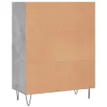 Bibliothèque gris béton 69,5x32,5x90 cm bois d'ingénierie