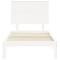 Cadre de lit avec tête de lit blanc 90x200 cm bois massif