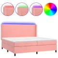 cadre de lit matelas et LED Rose 200x200 cm Velours