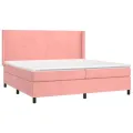 cadre de lit matelas et LED Rose 200x200 cm Velours