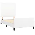 Cadre de lit avec tête de lit Blanc 90x200 cm Similicuir